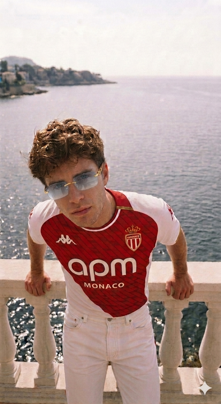 Model wearing Valdener eyewear by the sea