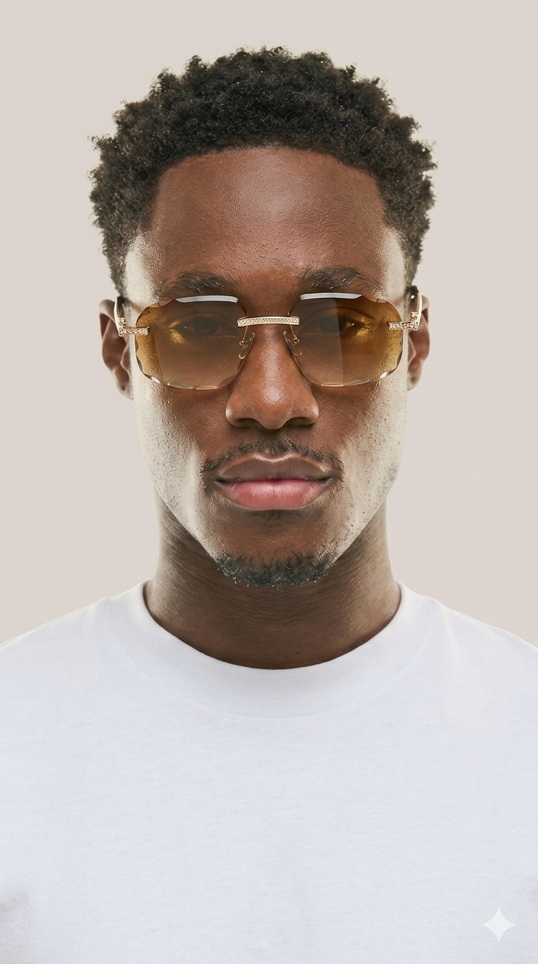 Model wearing Valdener eyewear